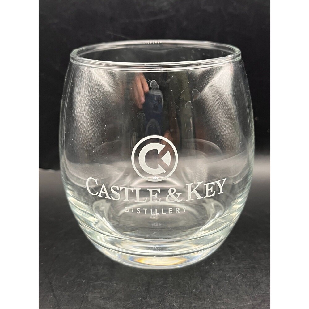 Castle & Key Distillery Bourbon Whiskey Rocks Glass Logo Kentucky